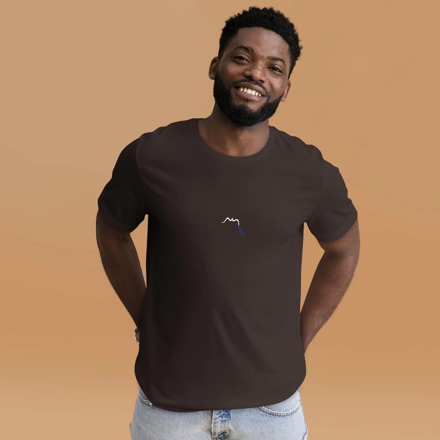 t-shirt coton femme homme basic porté face coloris marron chocolat