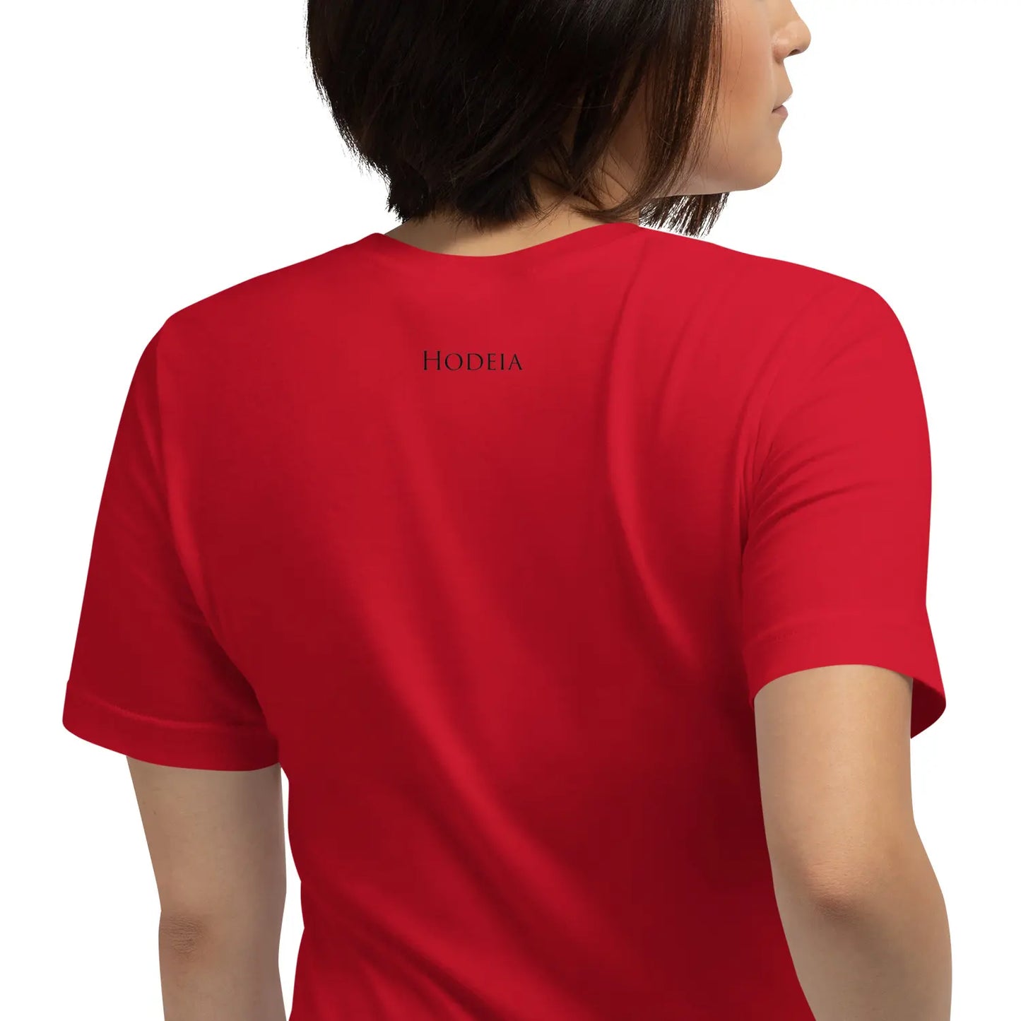 t-shirt coton femme homme basic porté dos coloris rouge