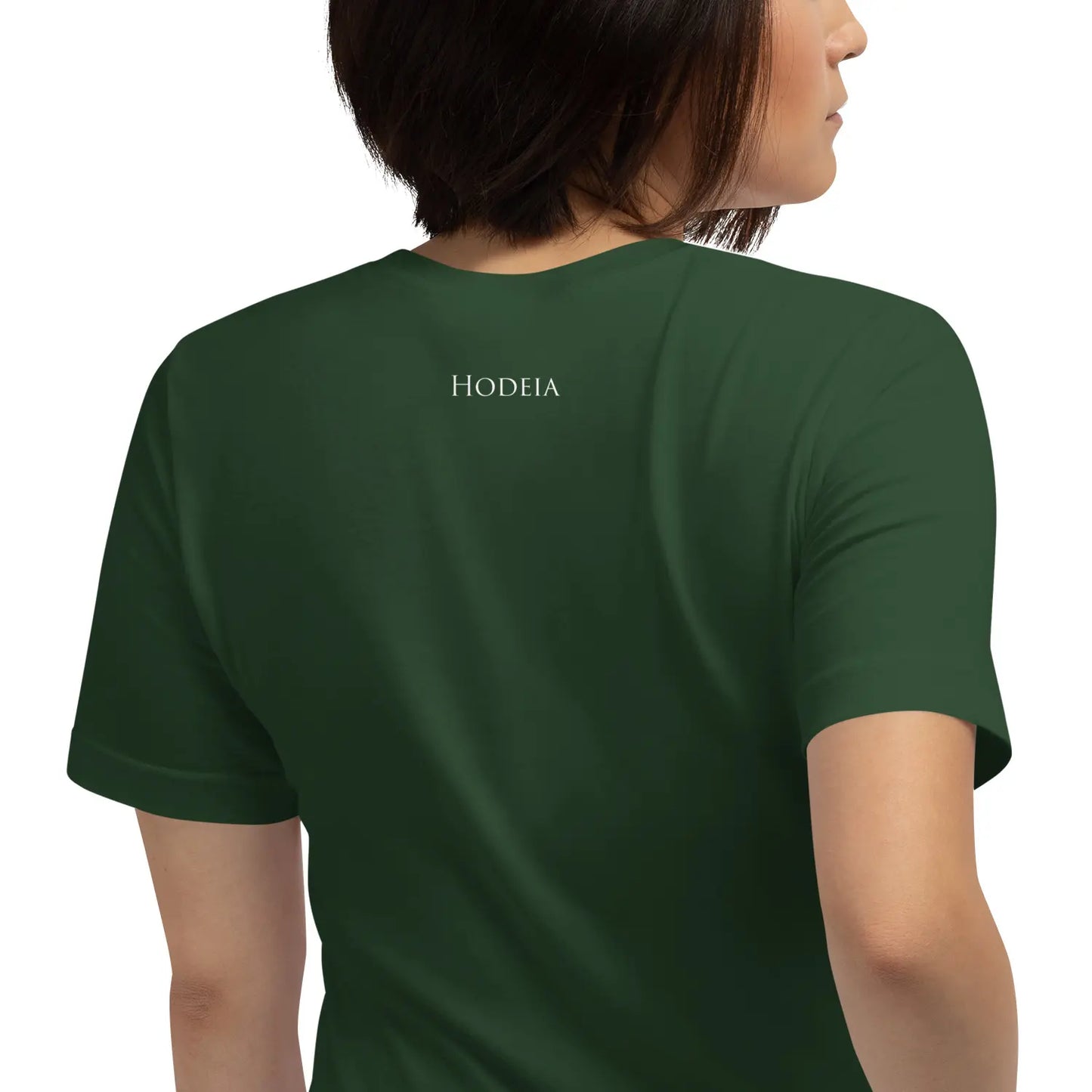 t-shirt coton femme homme basic porté dos coloris vert forêt