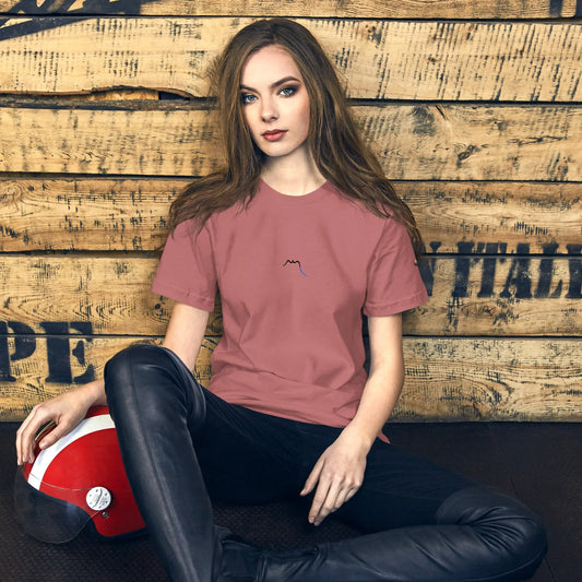 t-shirt coton femme homme basic porté face coloris vieux rose foncé