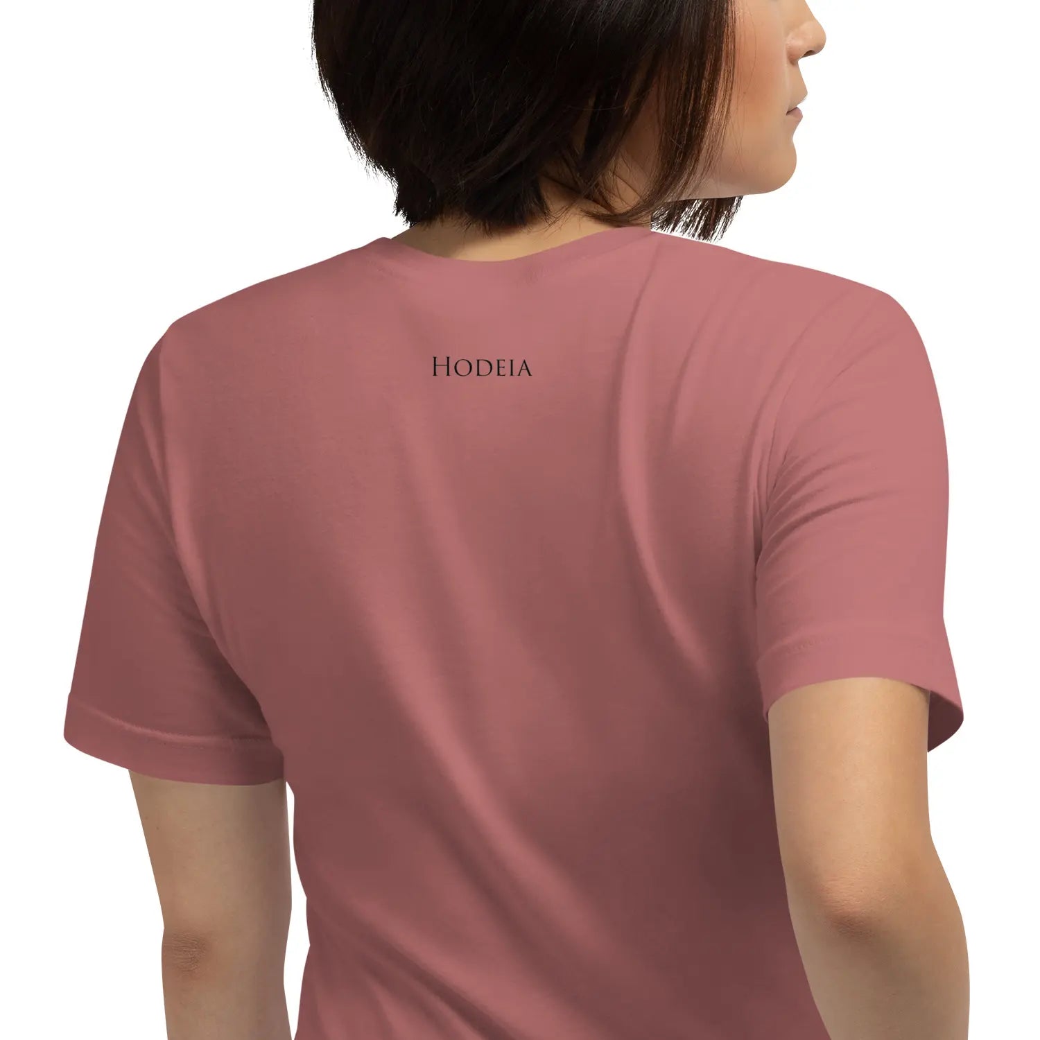 t-shirt coton femme homme basic porté dos coloris vieux rose foncé