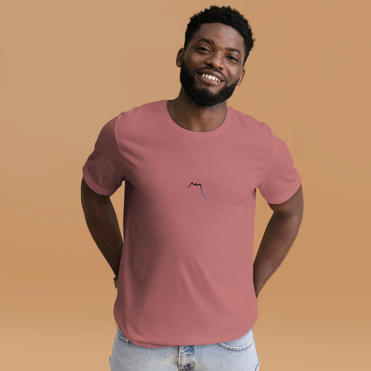 t-shirt coton femme homme basic porté face coloris vieux rose foncé
