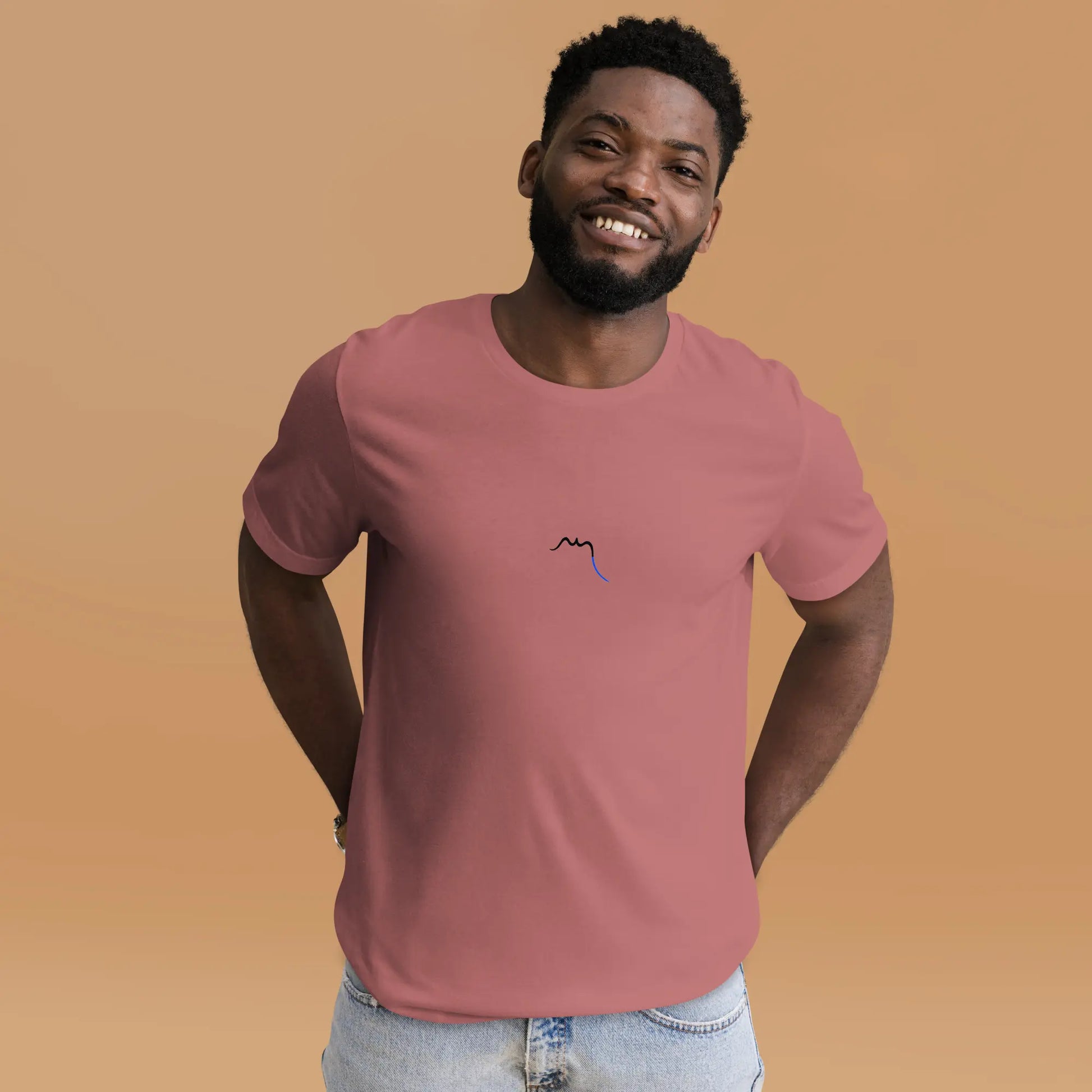 t-shirt coton femme homme basic porté face coloris vieux rose foncé