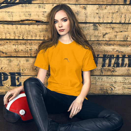 t-shirt coton femme homme basic porté face coloris orange