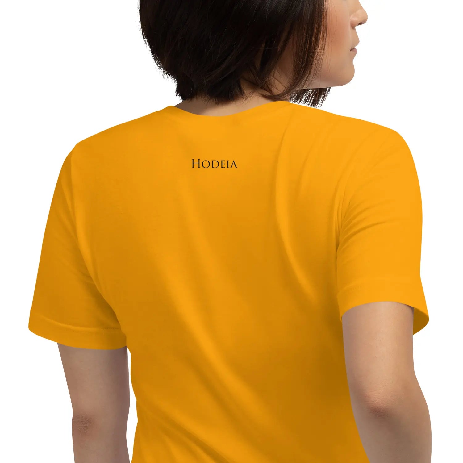 t-shirt coton femme homme basic porté dos coloris orange