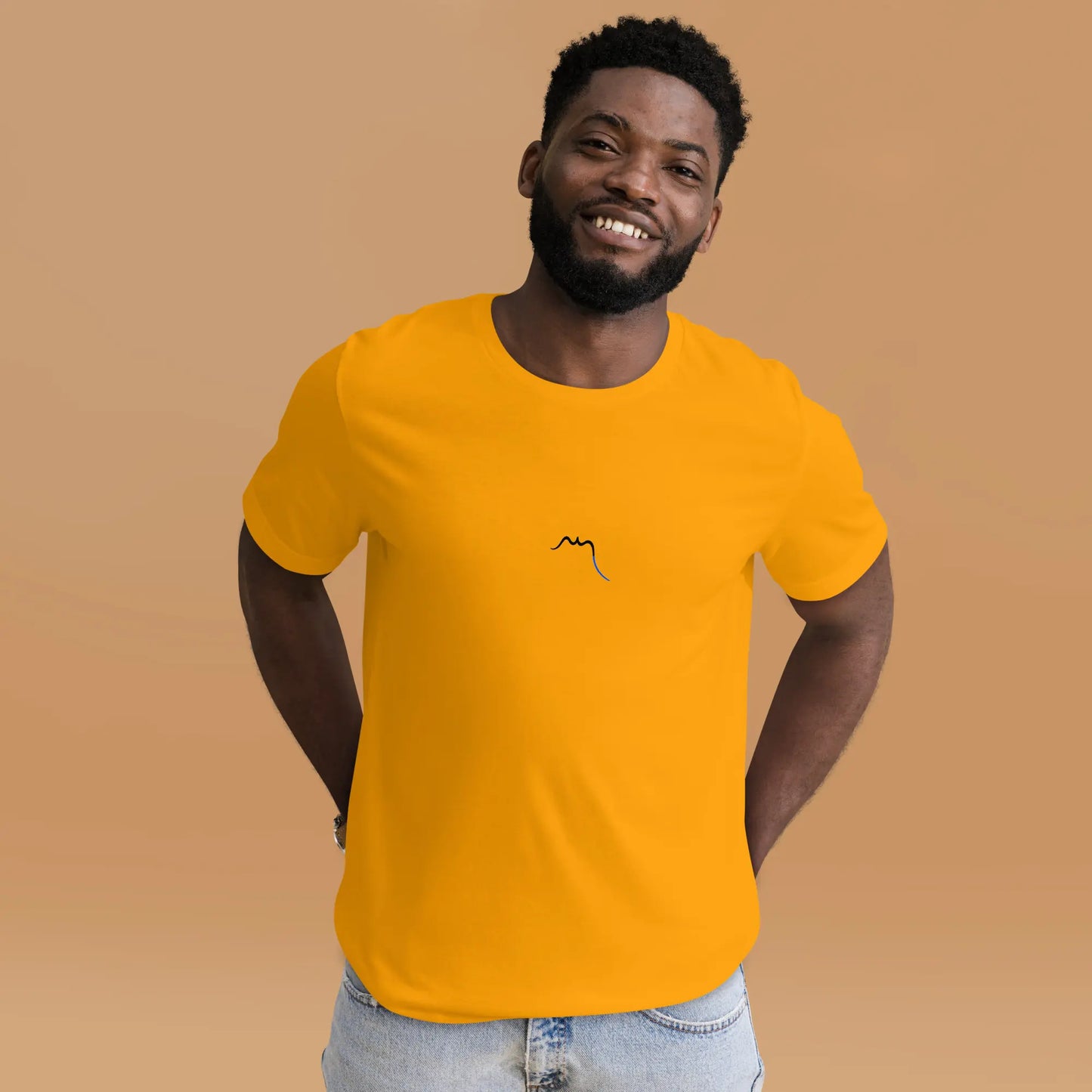 t-shirt coton femme homme basic porté face coloris orange