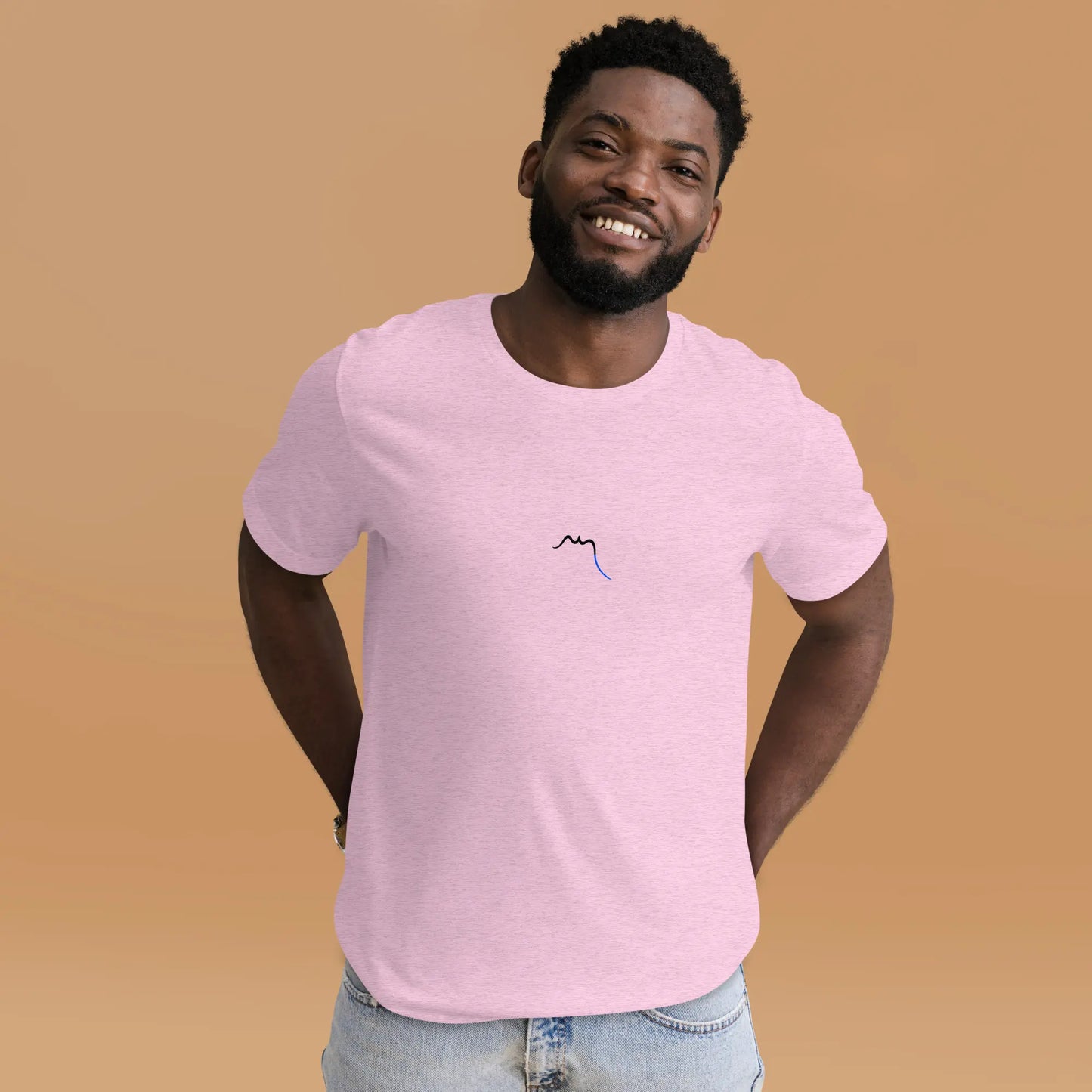 t-shirt coton femme homme basic porté face coloris rose