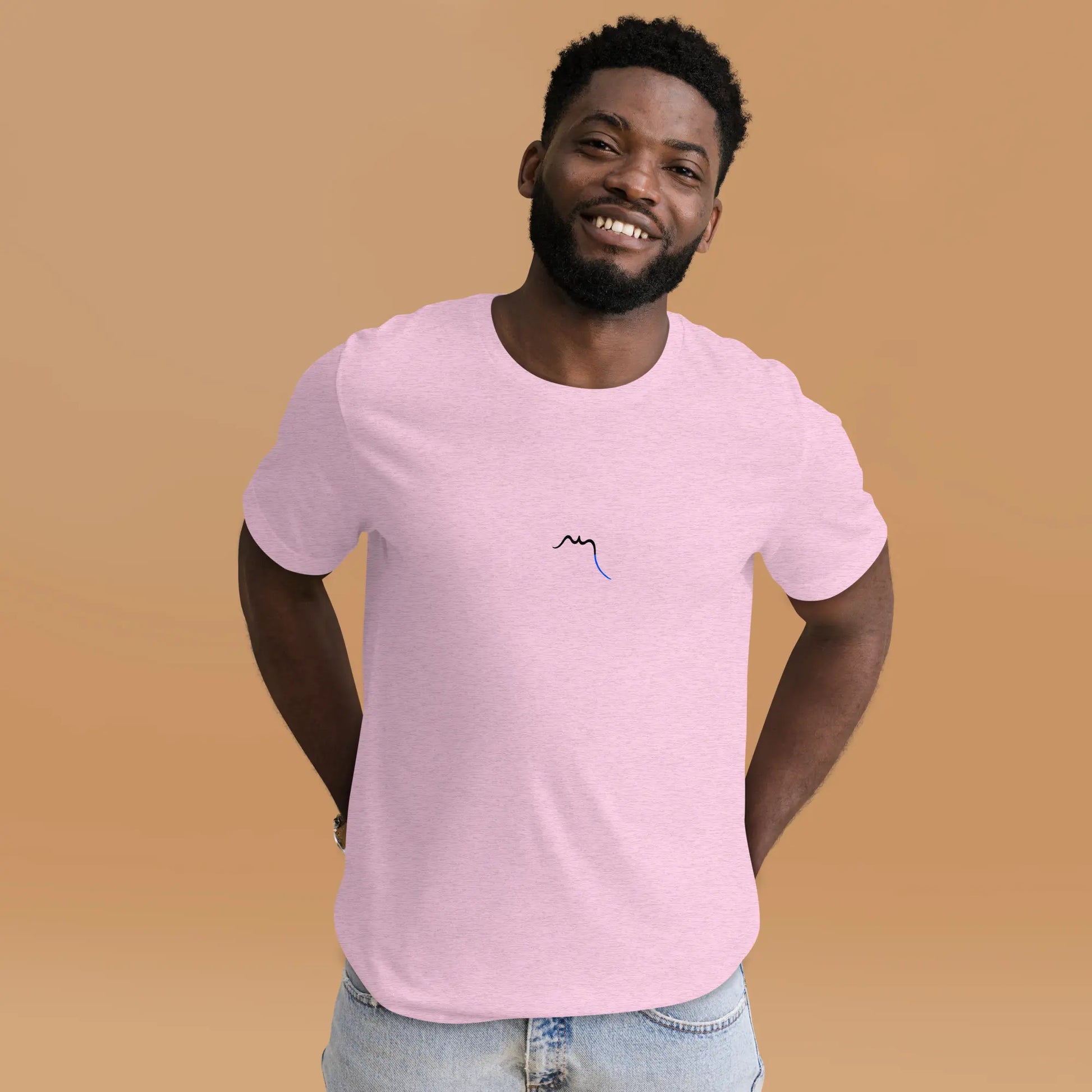 t-shirt coton femme homme basic porté face coloris rose