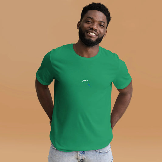t-shirt coton femme homme basic porté face coloris vert