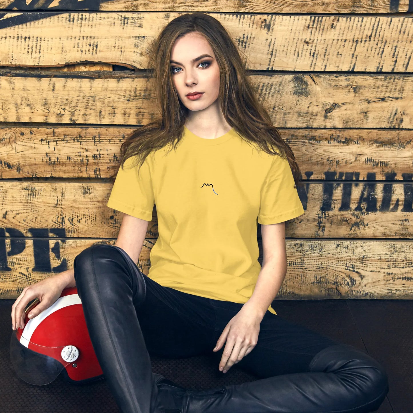 t-shirt coton femme homme basic porté face coloris jaune pâle