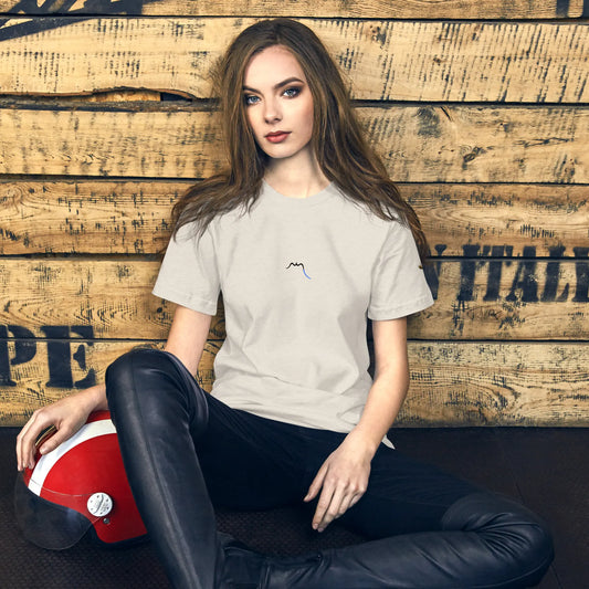 t-shirt coton femme homme basic porté face coloris beige pierre chiné