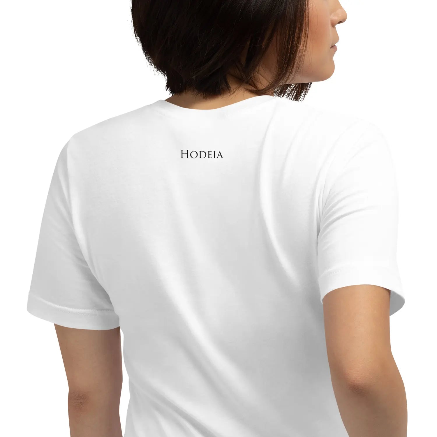 t-shirt coton femme homme basic porté dos coloris blanc