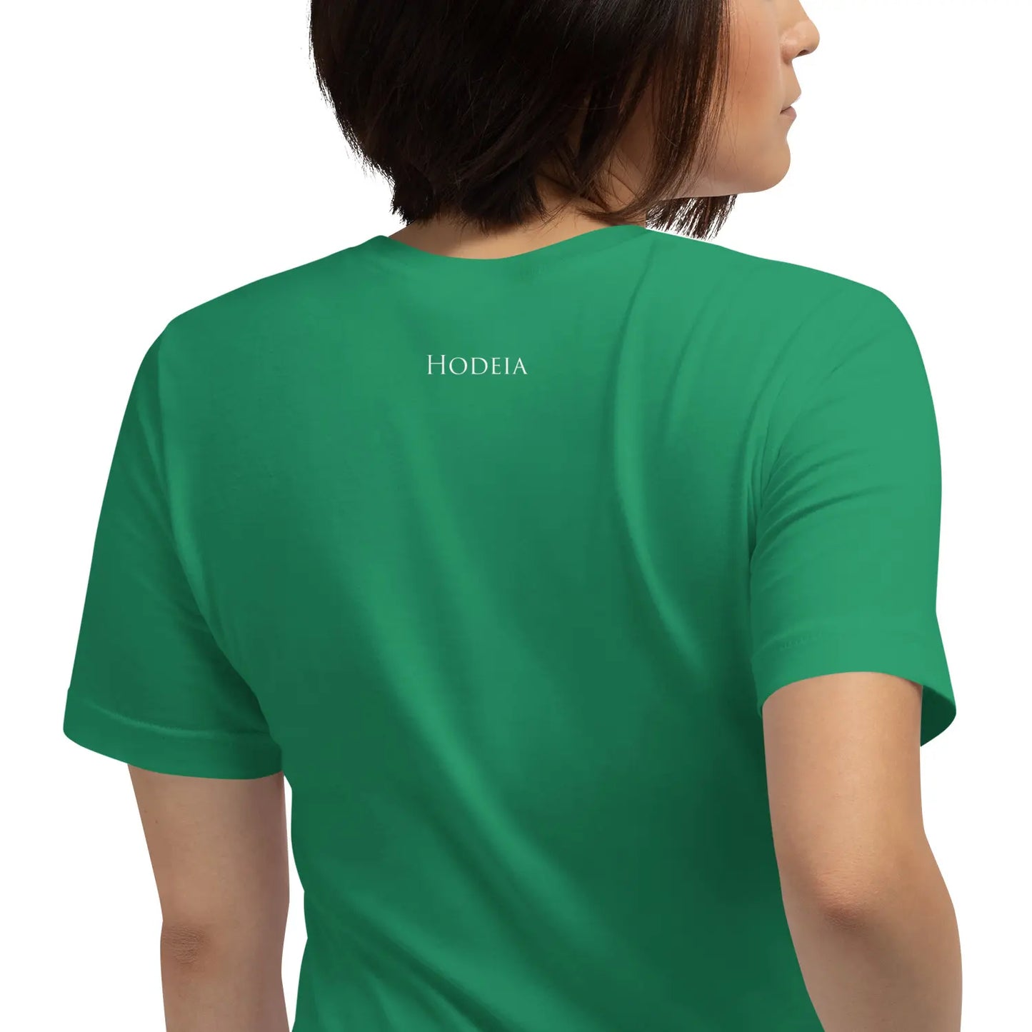 t-shirt coton femme homme basic porté dos coloris vert
