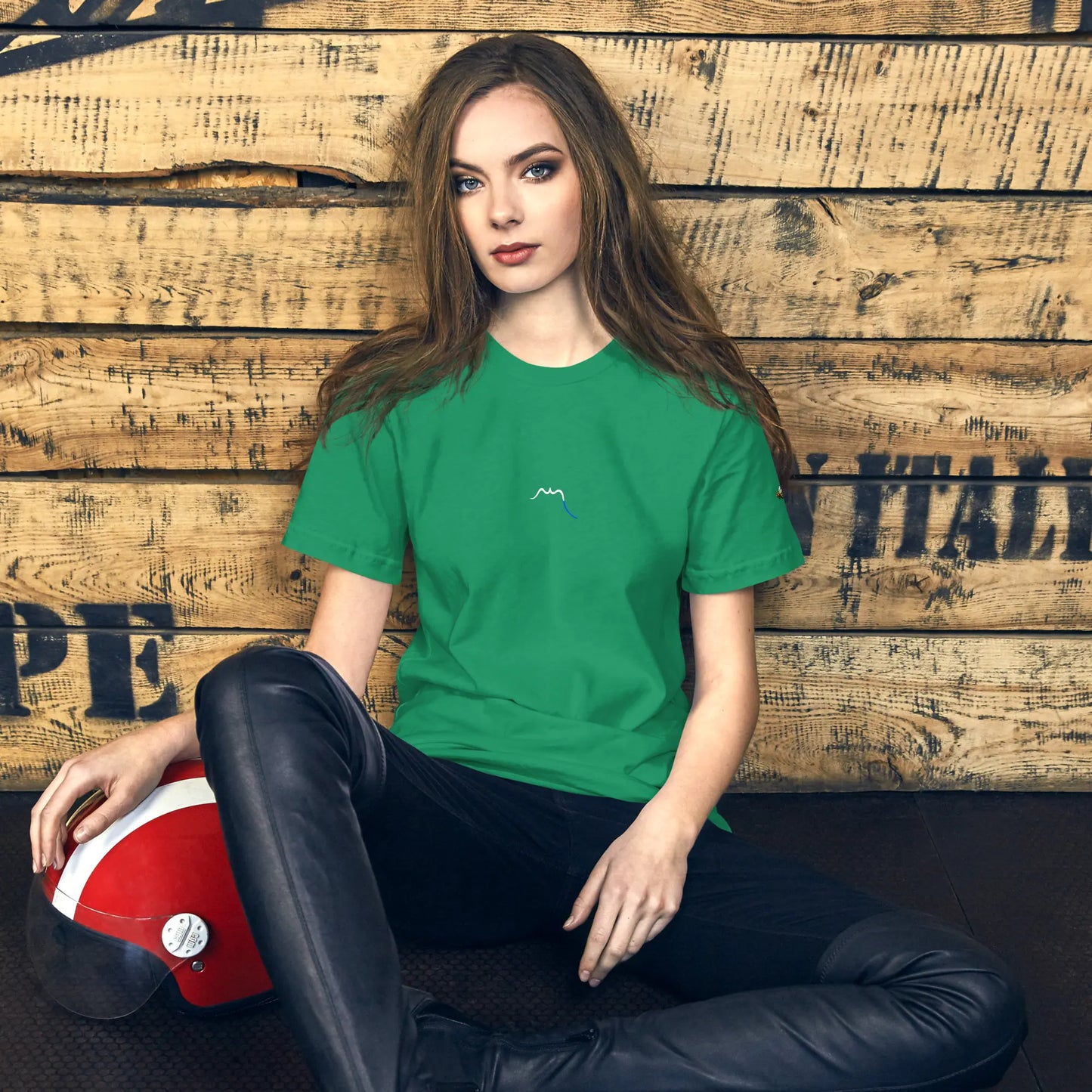 t-shirt coton femme homme basic porté face coloris vert