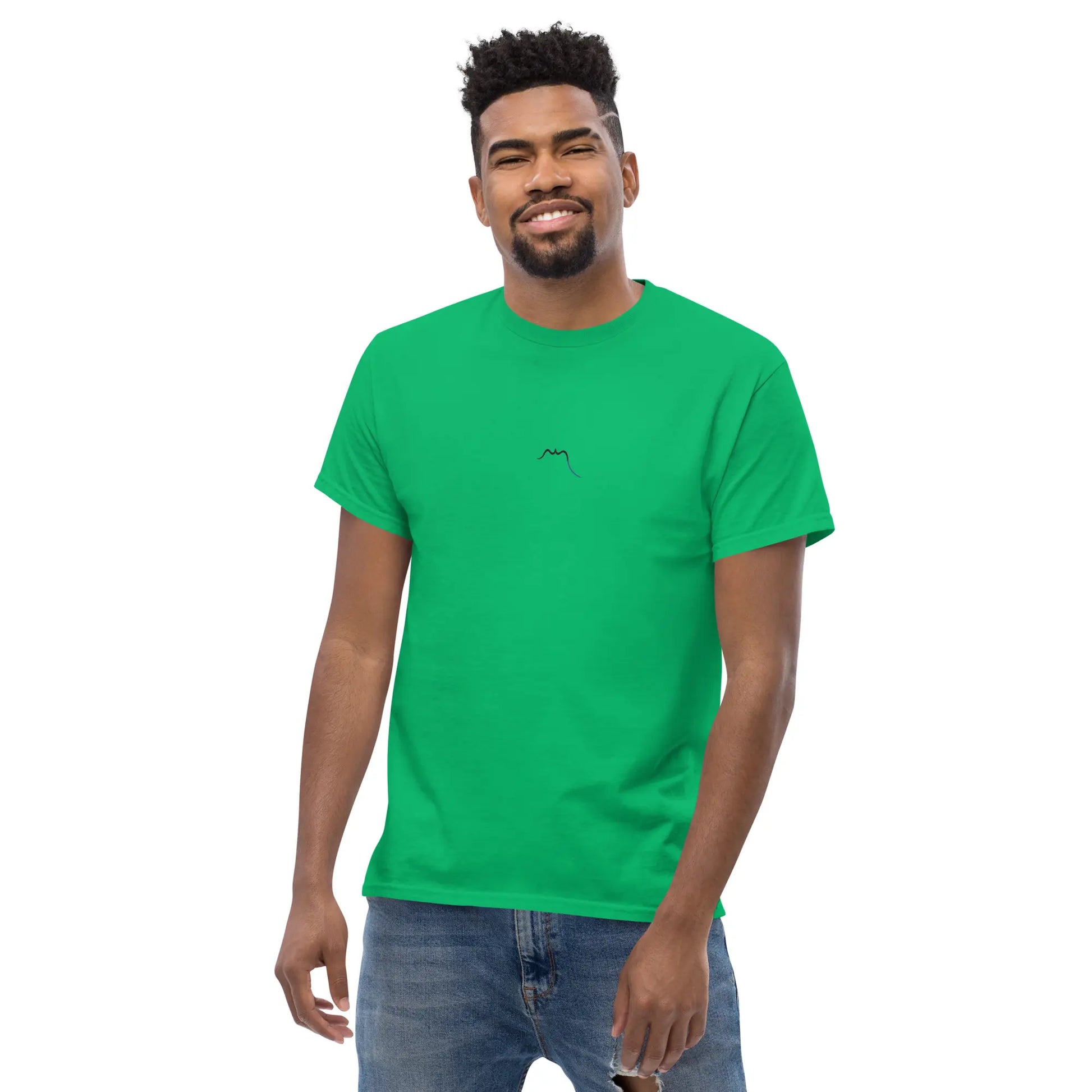 t-shirt coton femme homme l'ermite porté face coloris vert
