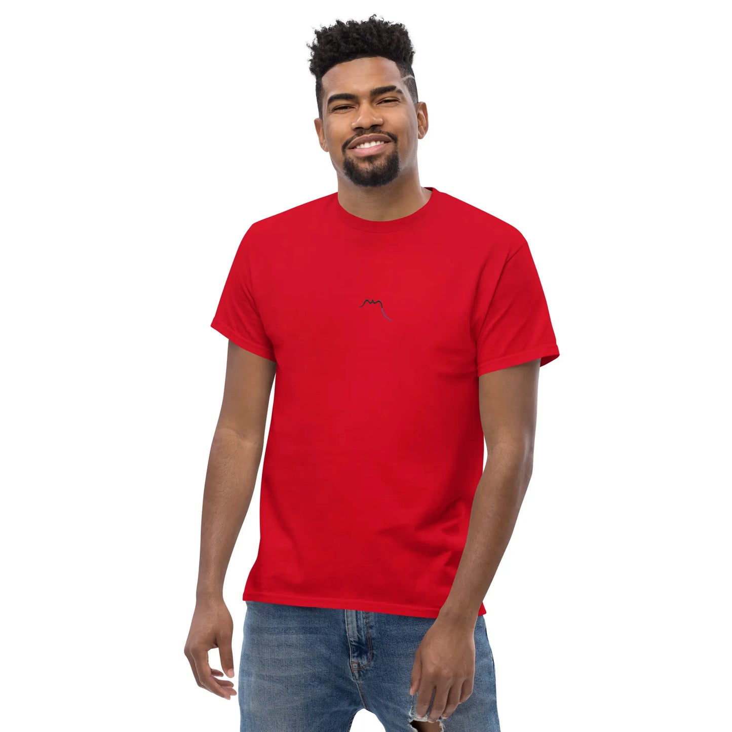 t-shirt coton femme homme l'ermite porté face coloris rouge
