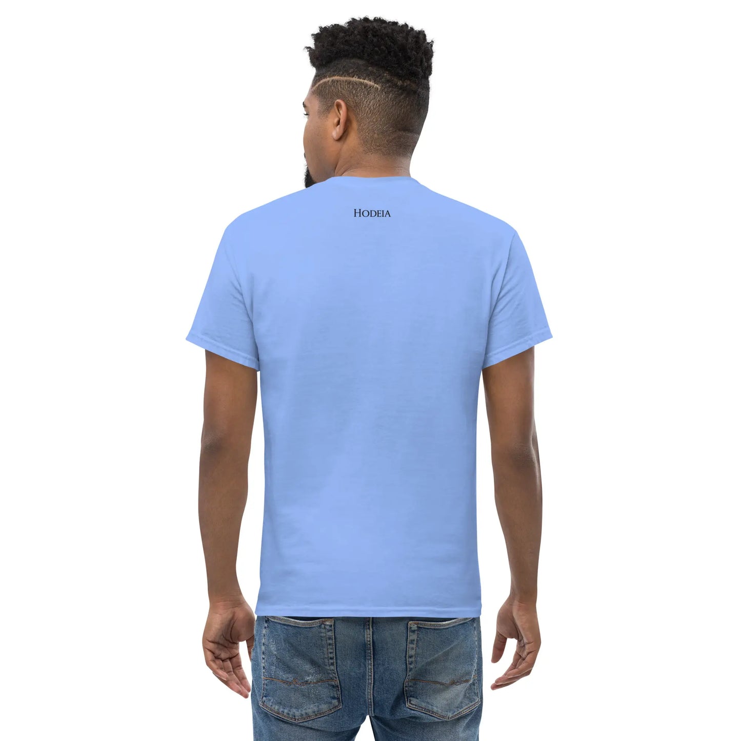 t-shirt coton femme homme l'ermite porté dos coloris bleu clair