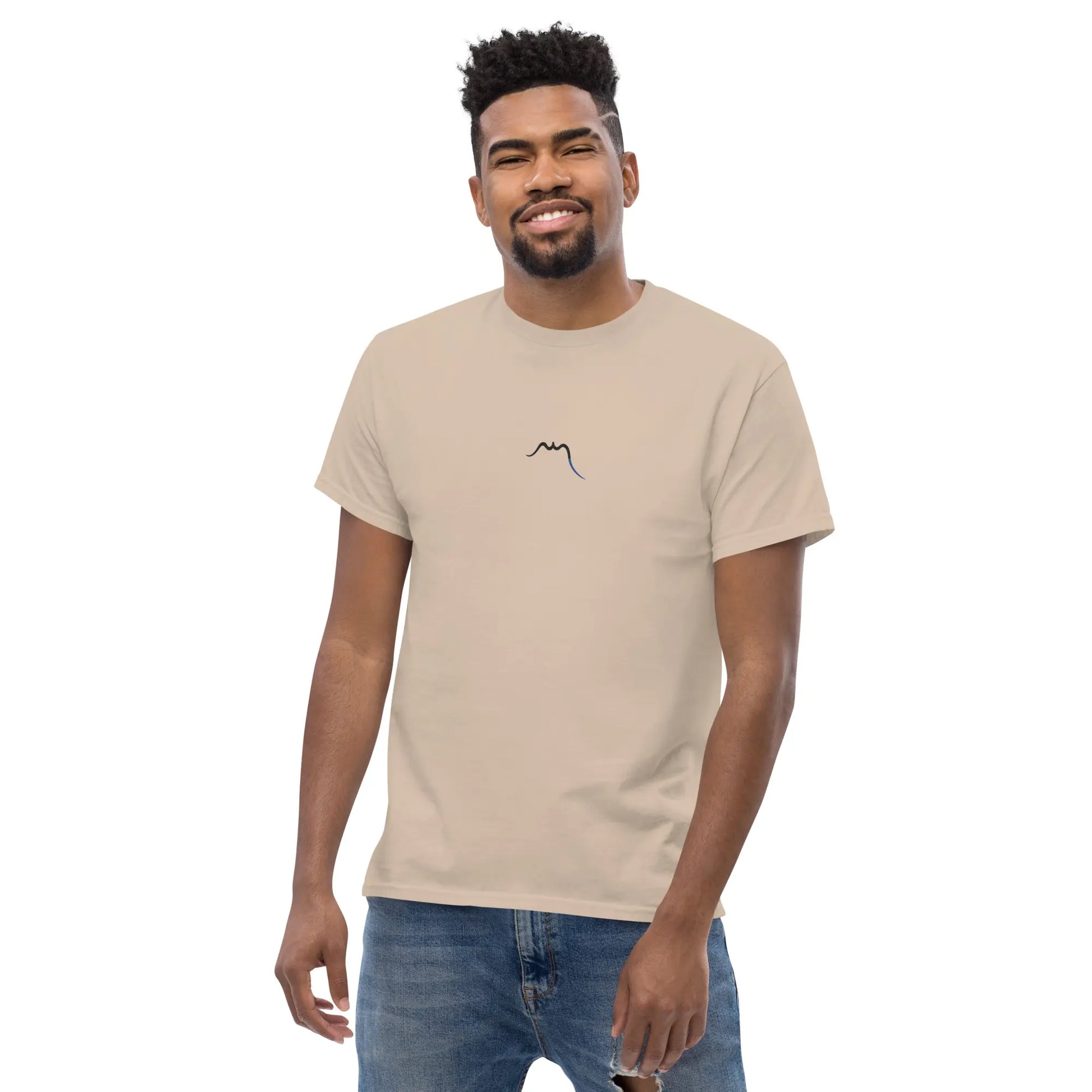 t-shirt coton femme homme l'ermite porté face coloris beige