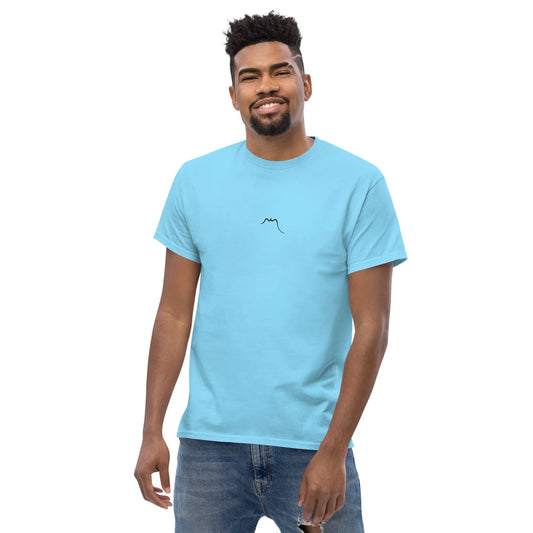 t-shirt coton femme homme l'ermite porté face coloris bleu ciel