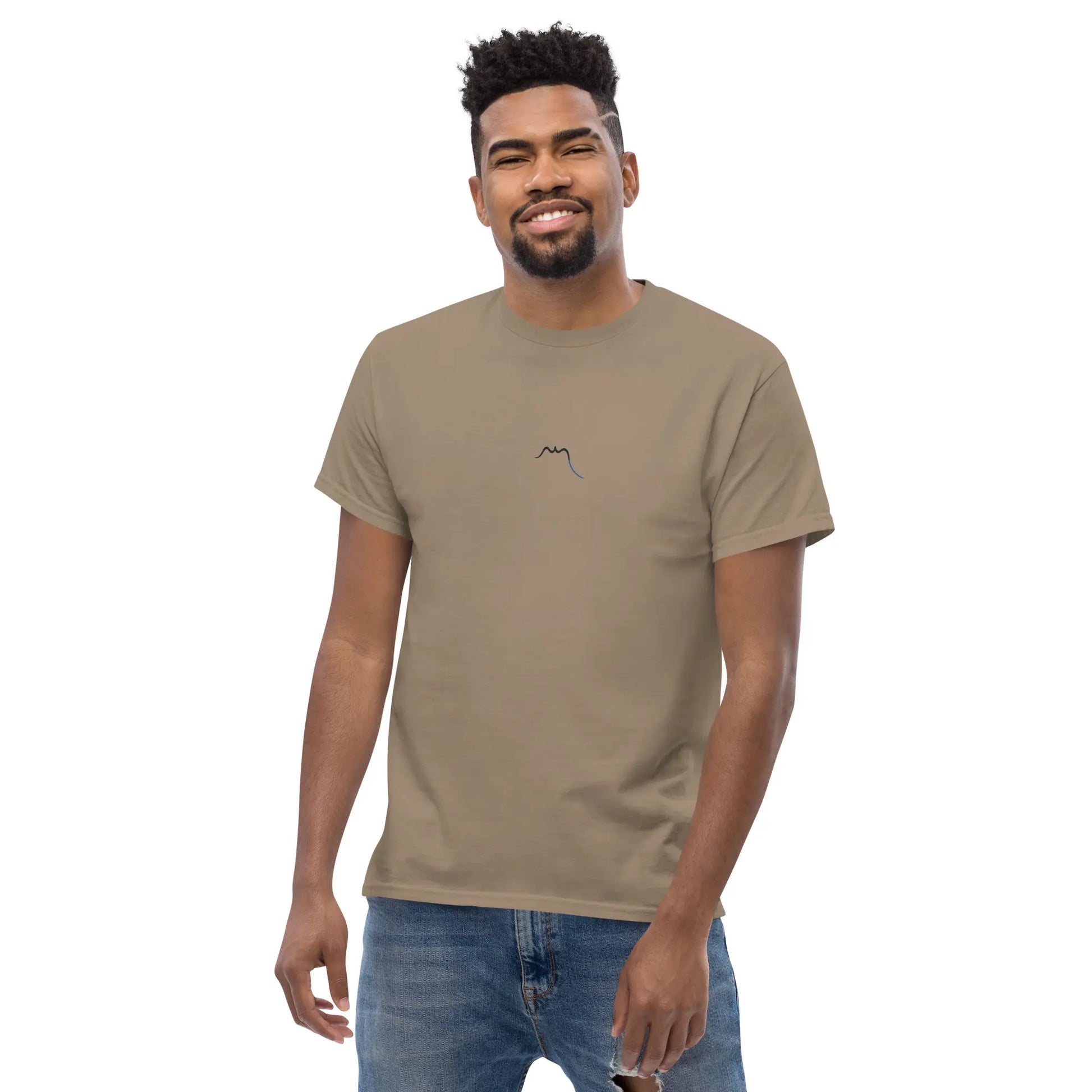 t-shirt coton femme homme l'ermite porté face coloris brun