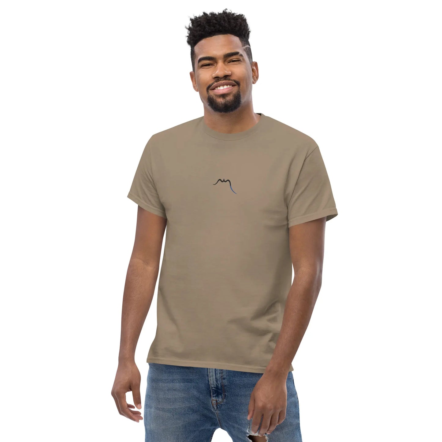t-shirt coton femme homme l'ermite porté face coloris brun