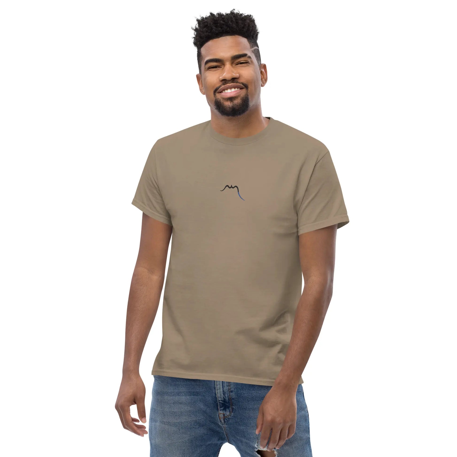 t-shirt coton femme homme l'ermite porté face coloris brun