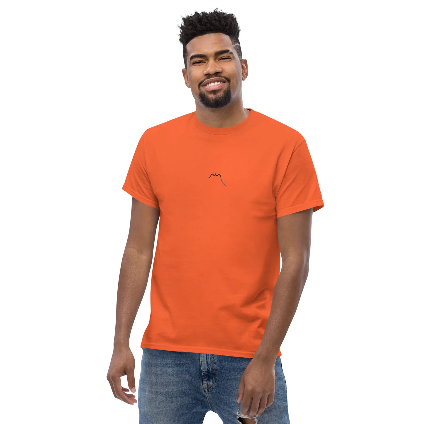 t-shirt coton femme homme l'ermite porté face coloris orange