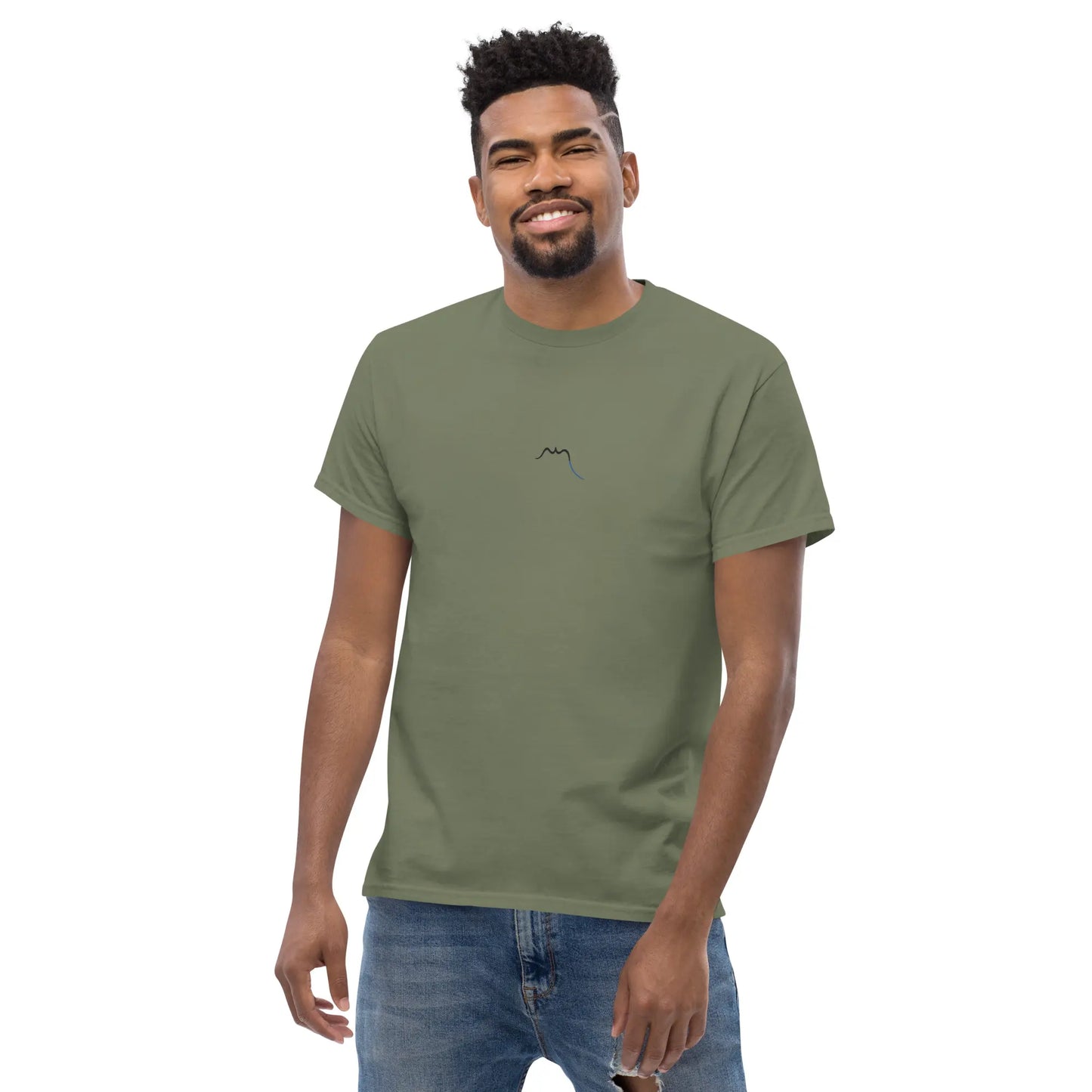 t-shirt coton femme homme l'ermite porté face coloris vert kaki