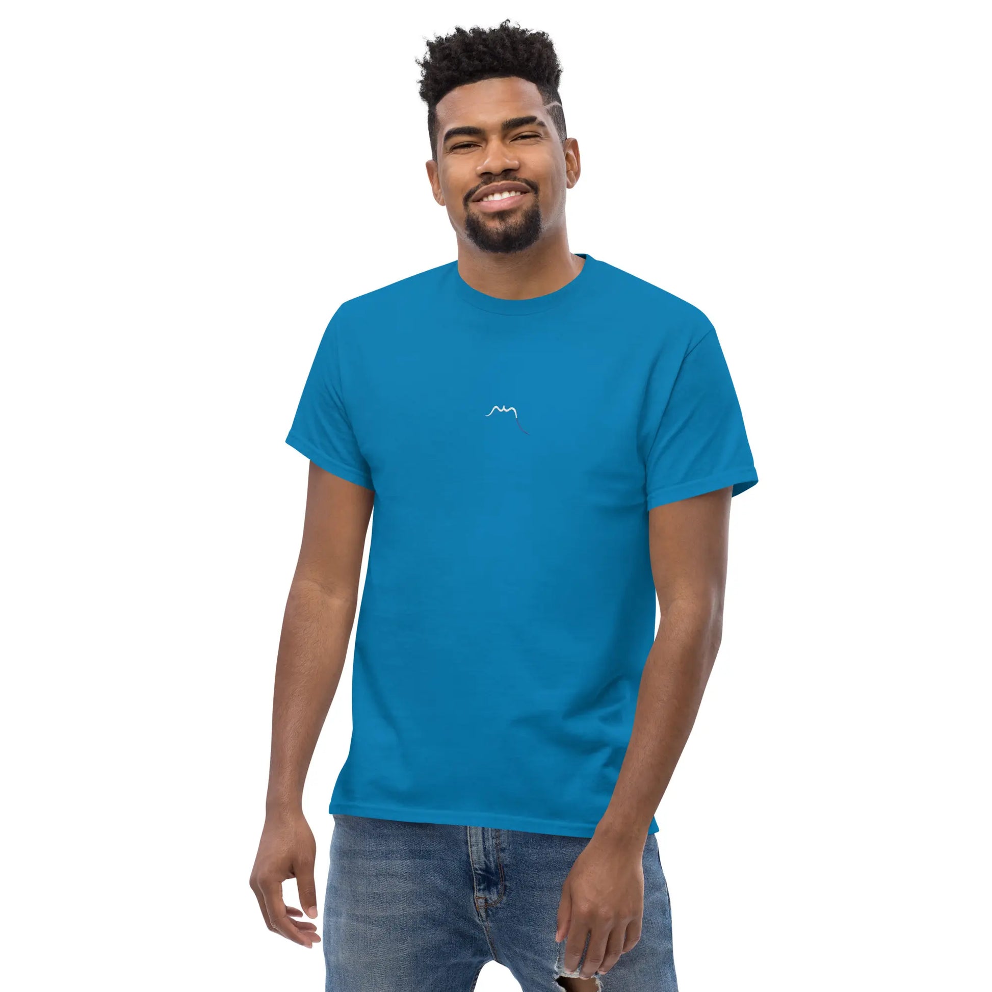 t-shirt coton femme homme l'ermite porté face coloris bleu pétrole