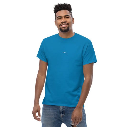 t-shirt coton femme homme l'ermite porté face coloris bleu pétrole