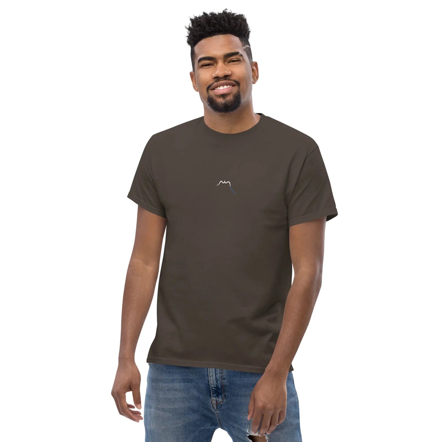 t-shirt coton femme homme l'ermite porté face coloris marron chocolat