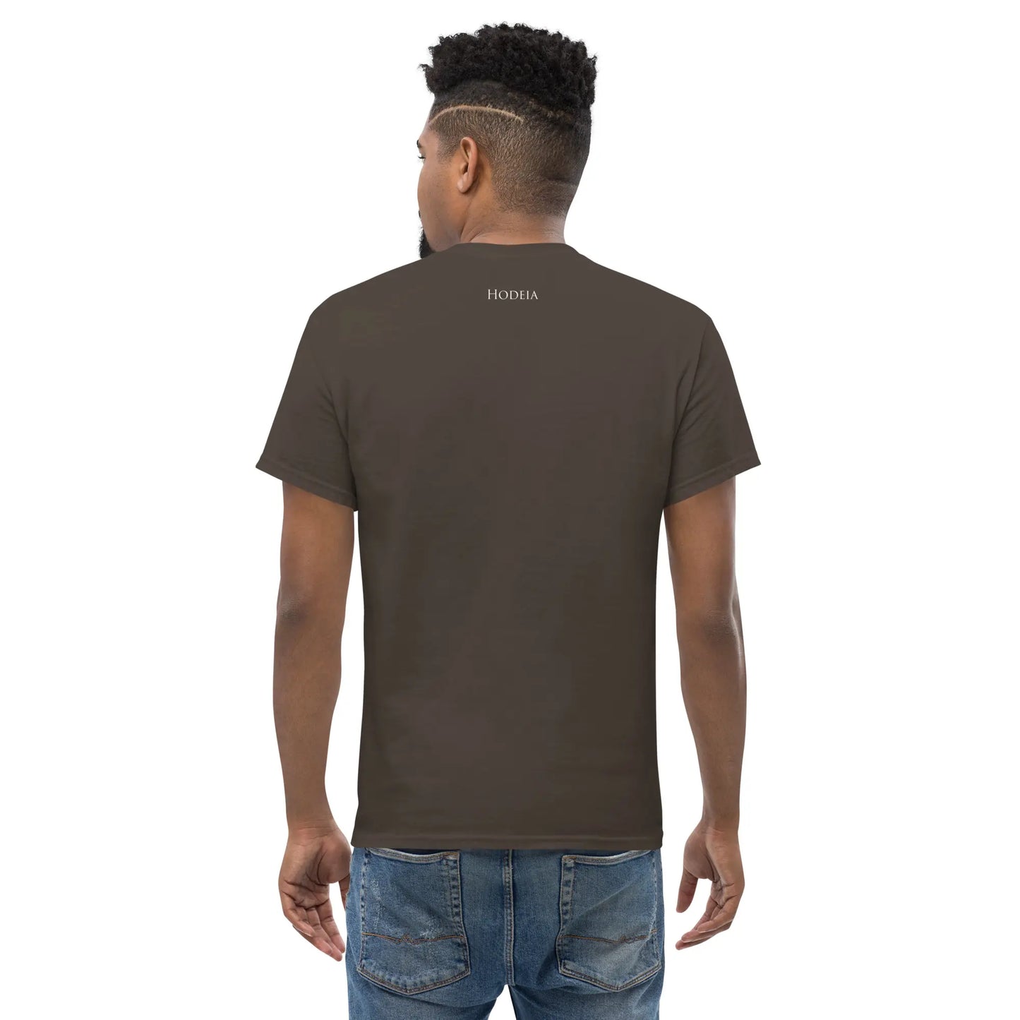 t-shirt coton femme homme l'ermite porté dos coloris marron chocolat