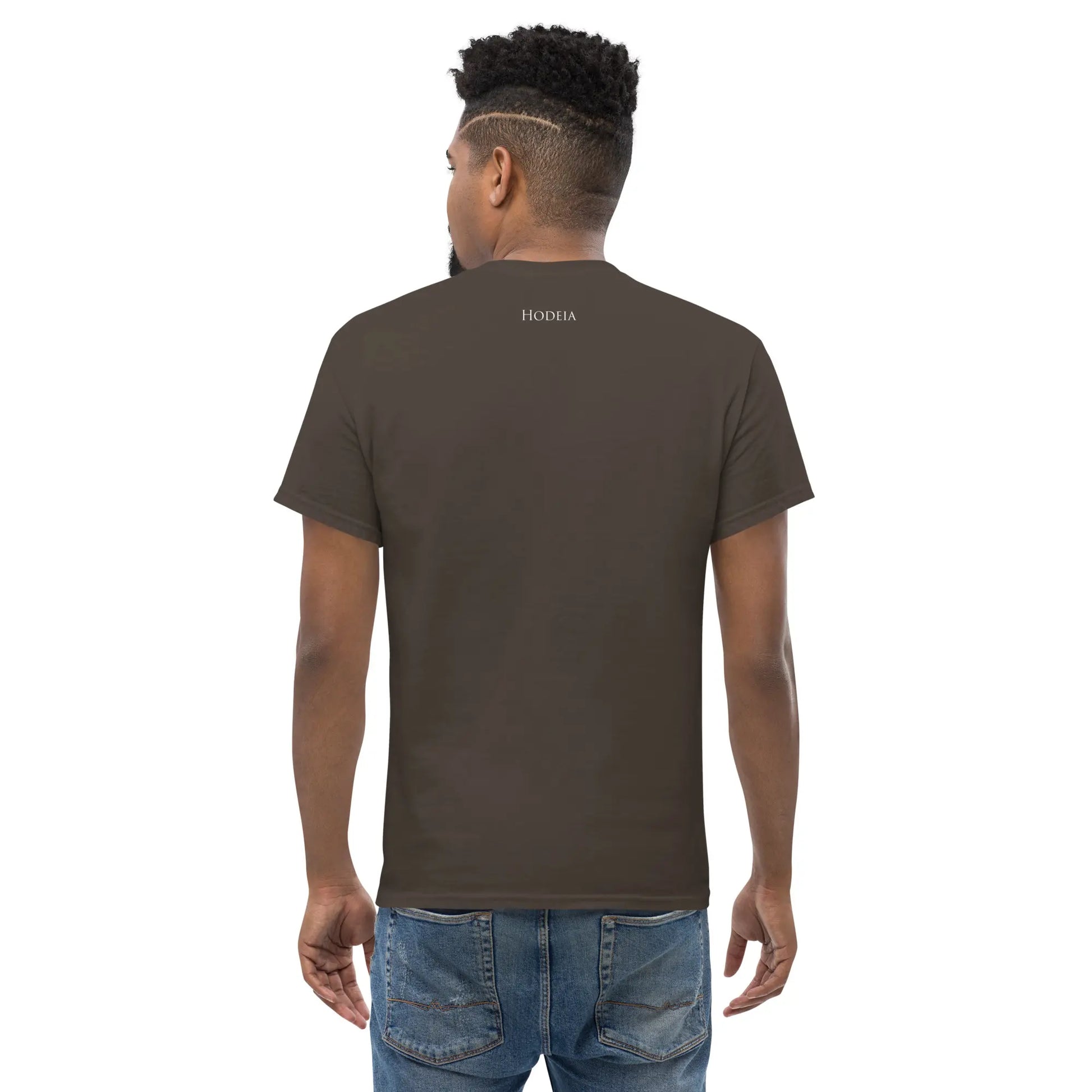 t-shirt coton femme homme l'ermite porté dos coloris marron chocolat