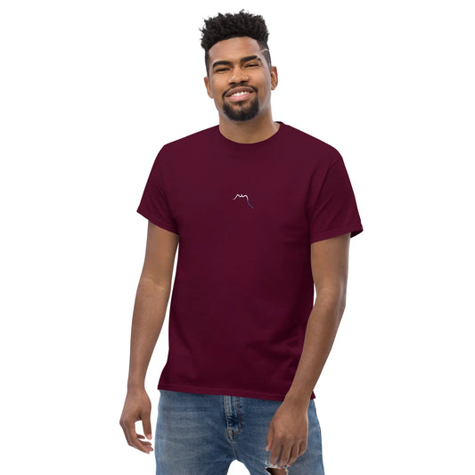 t-shirt coton femme homme l'ermite porté face coloris rouge bordeaux