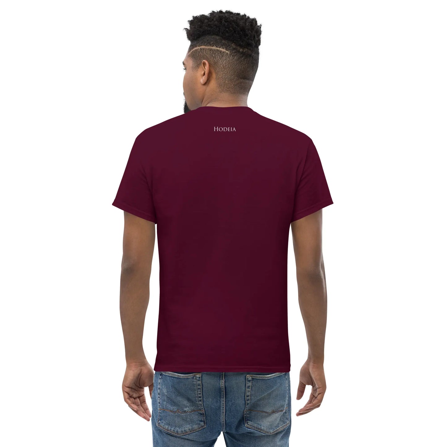 t-shirt coton femme homme l'ermite porté dos coloris rouge bordeaux