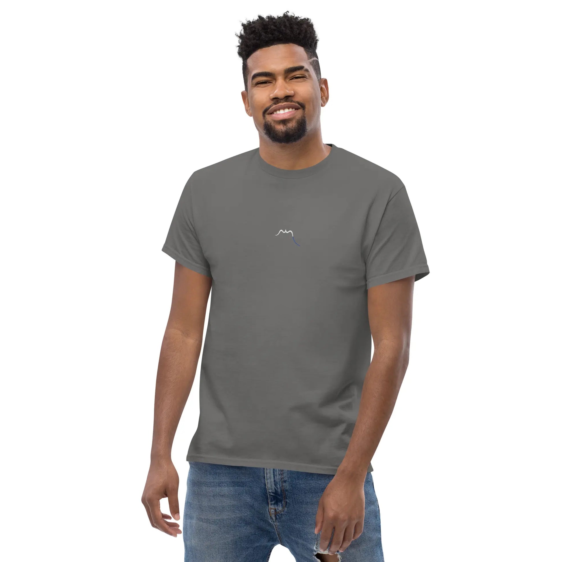 t-shirt coton femme homme l'ermite porté face coloris gris charcoal