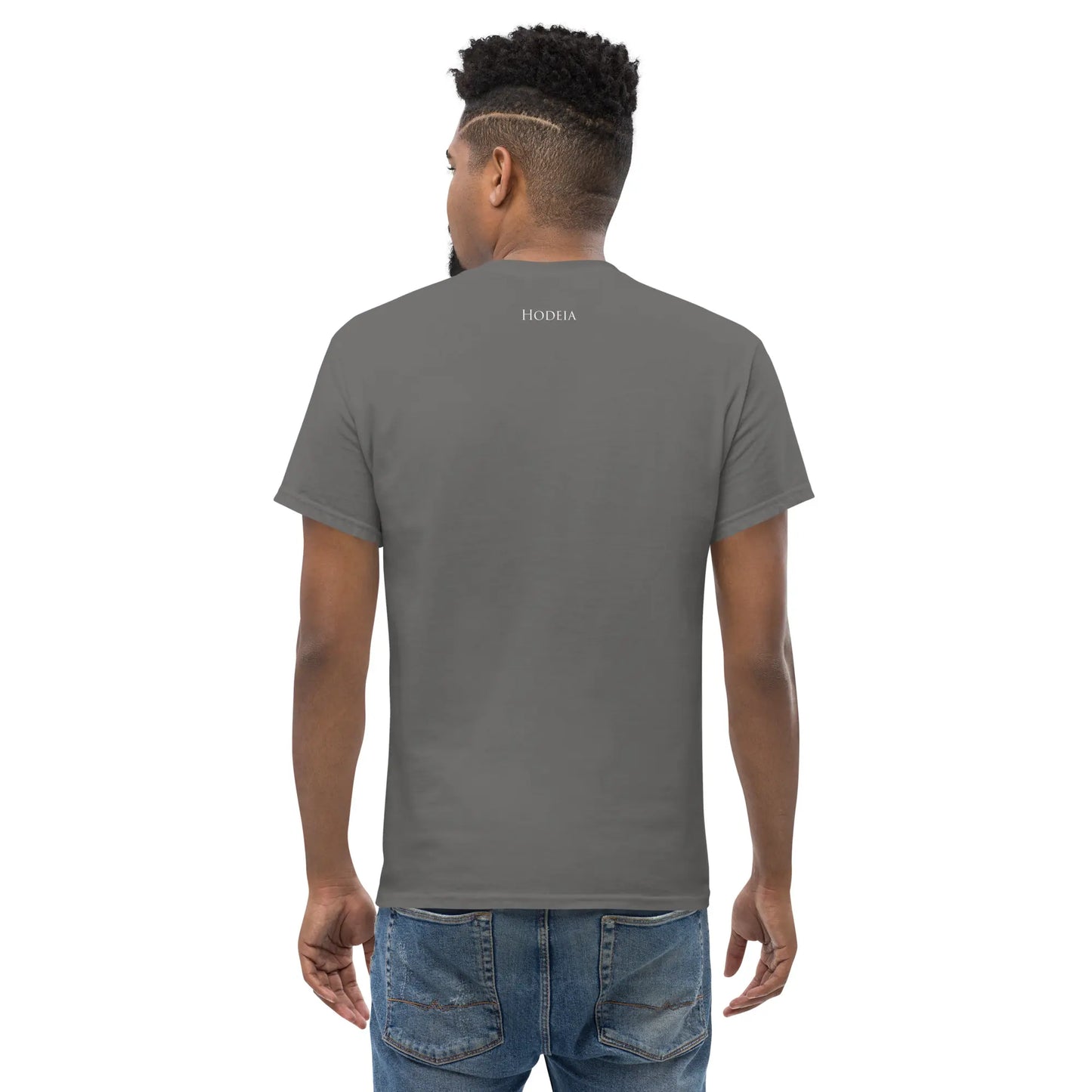 t-shirt coton femme homme l'ermite porté dos coloris gris charcoal