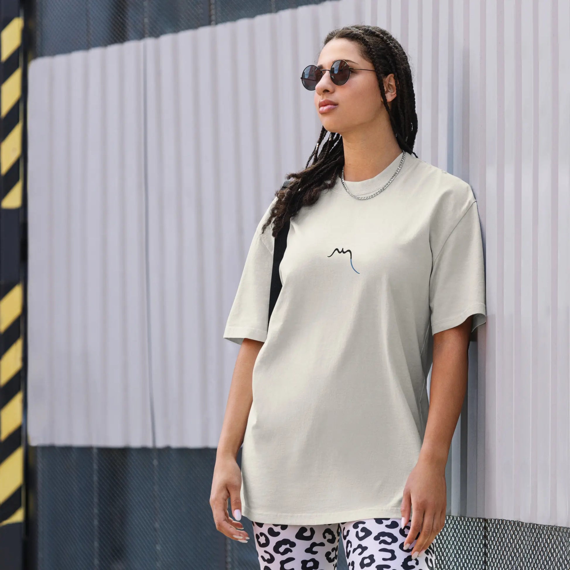 t-shirt coton femme homme oversize grande taille le cool porté face coloris écru
