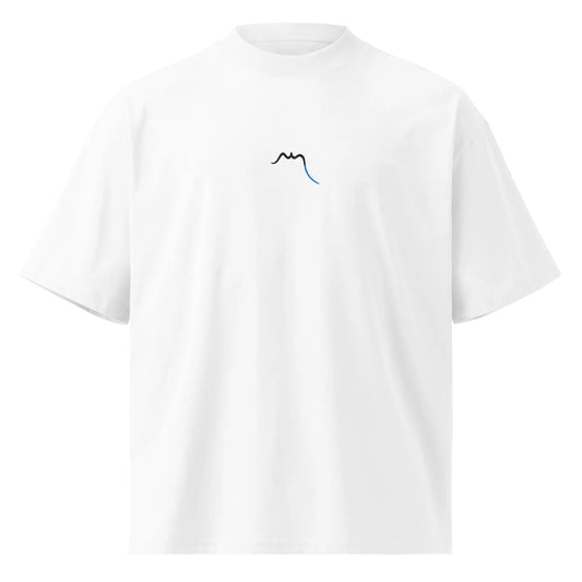 vue de face du t-shirt grande taille en coton bio brodé le pottolo coloris blanc
