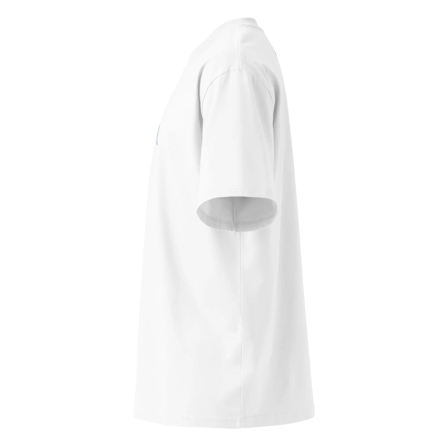 vue côté gauche du t-shirt grande taille en coton bio brodé le pottolo coloris blanc