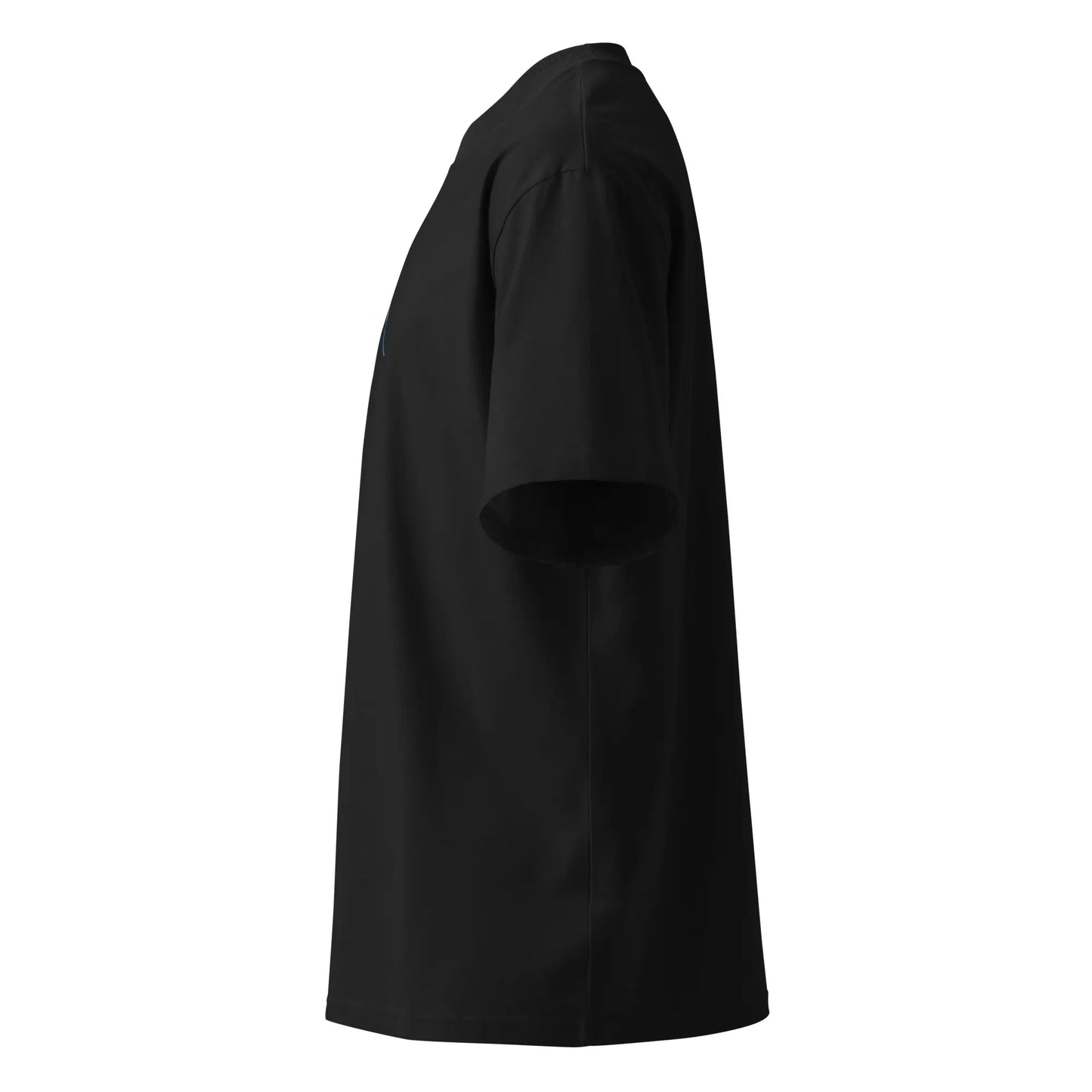 vue côté gauche du t-shirt grande taille en coton bio brodé le pottolo coloris noir