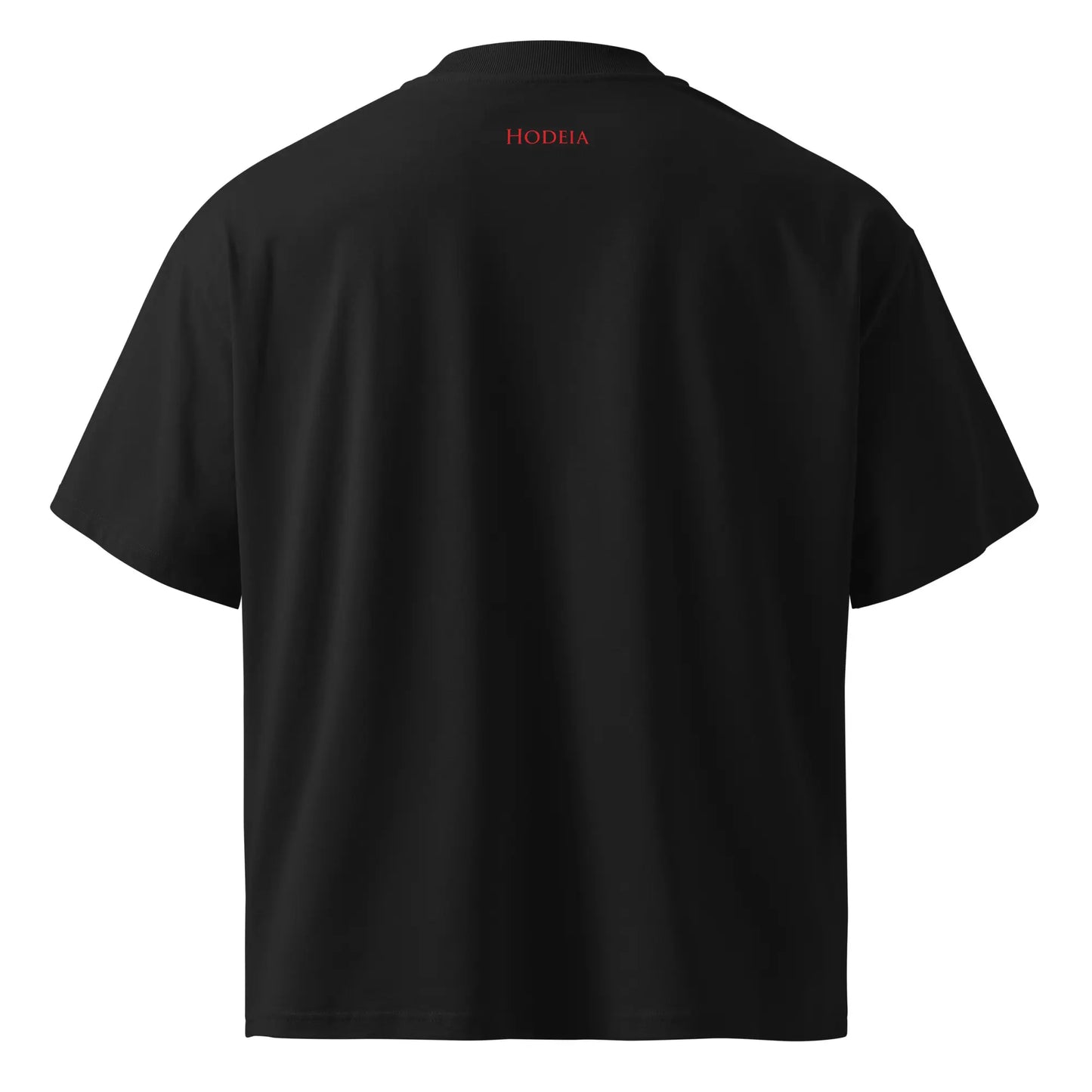vue de dos du t-shirt grande taille en coton bio brodé le pottolo coloris noir