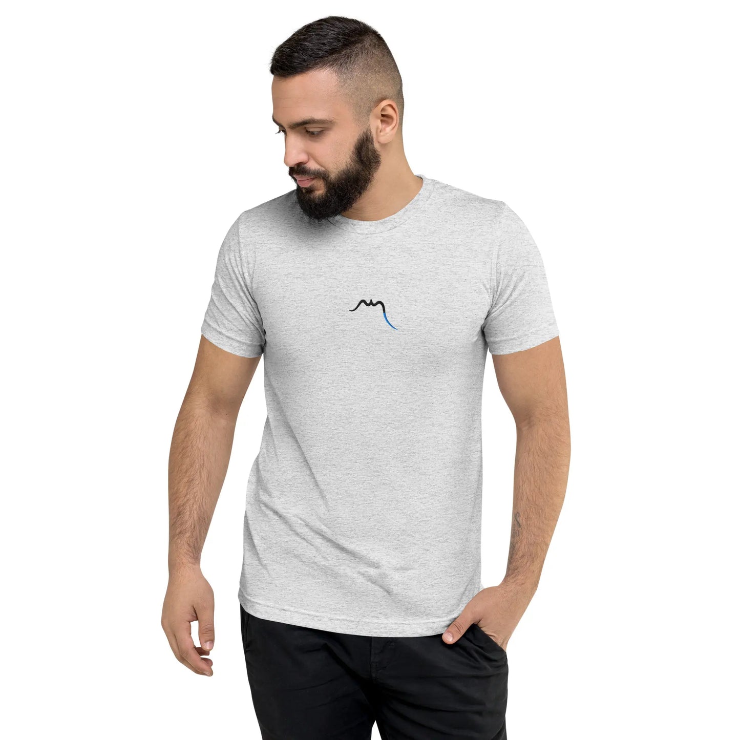 t-shirt le fin porté face coloris gris chiné