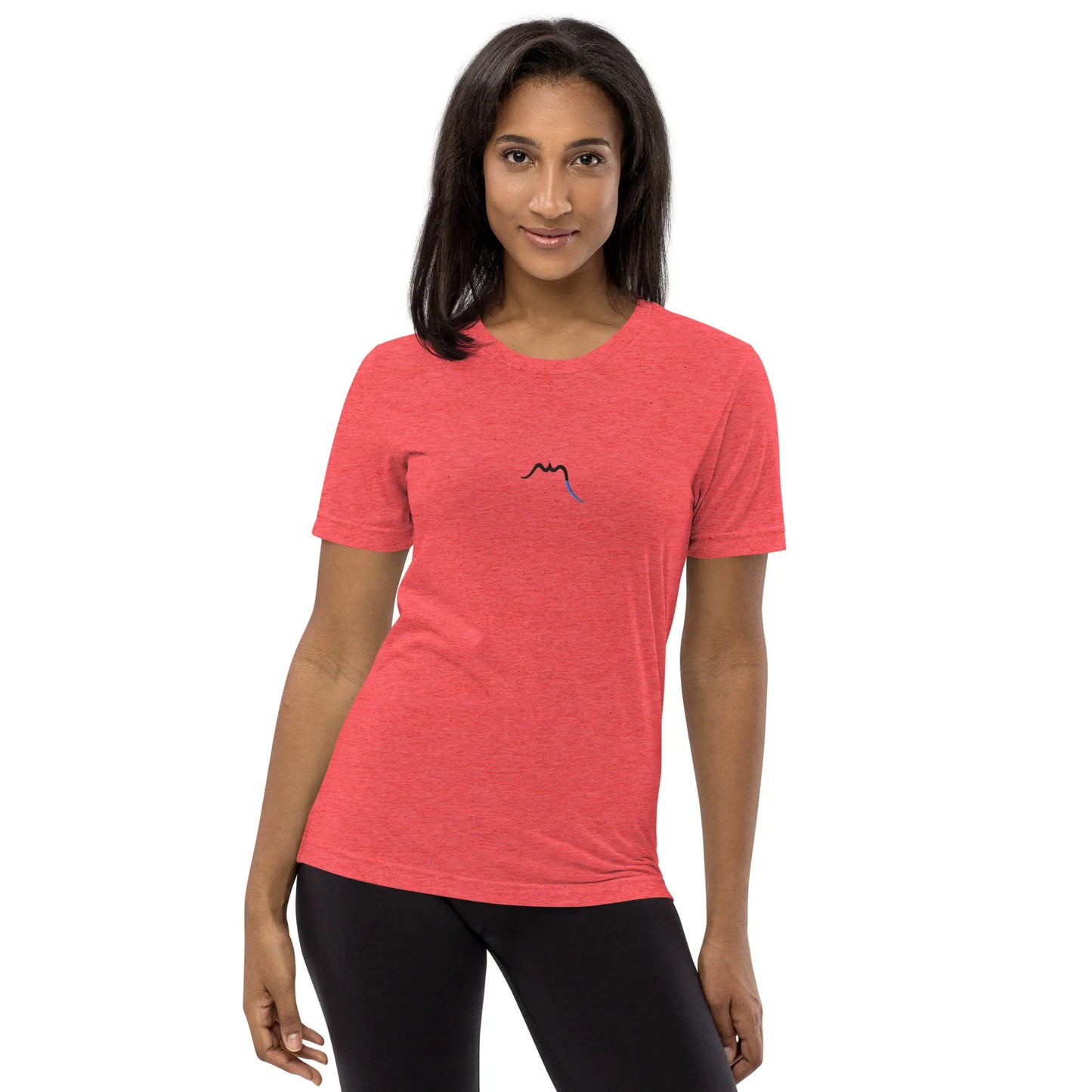 t-shirt le fin porté face coloris rouge chiné