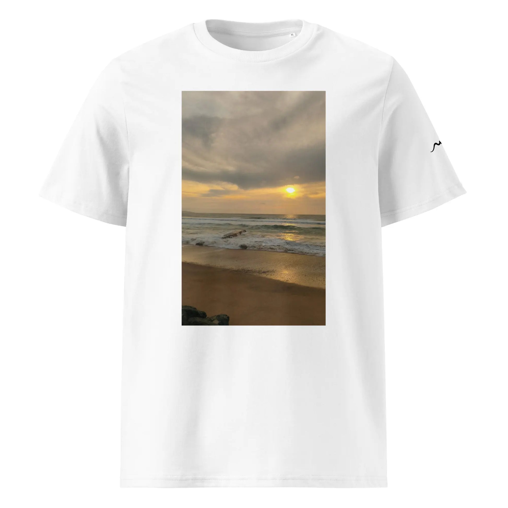 vue de face du t-shirt premium en coton bio bidart centre coloris blanc