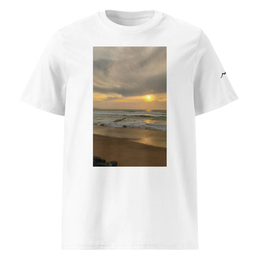 vue de face du t-shirt premium en coton bio bidart centre coloris blanc