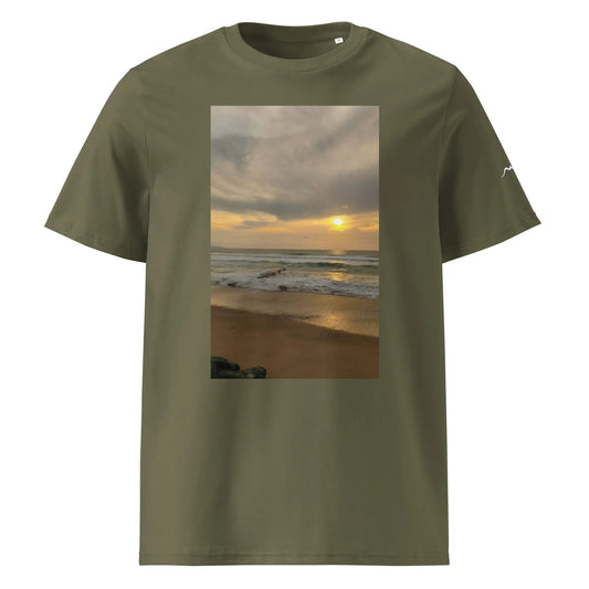 vue de face du t-shirt premium en coton bio bidart centre coloris vert kaki