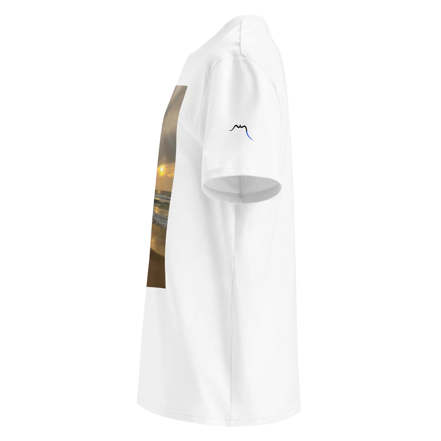 vue côté gauche du t-shirt premium en coton bio bidart centre coloris blanc