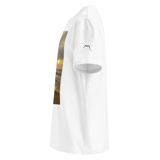 vue côté gauche du t-shirt premium en coton bio bidart centre coloris blanc