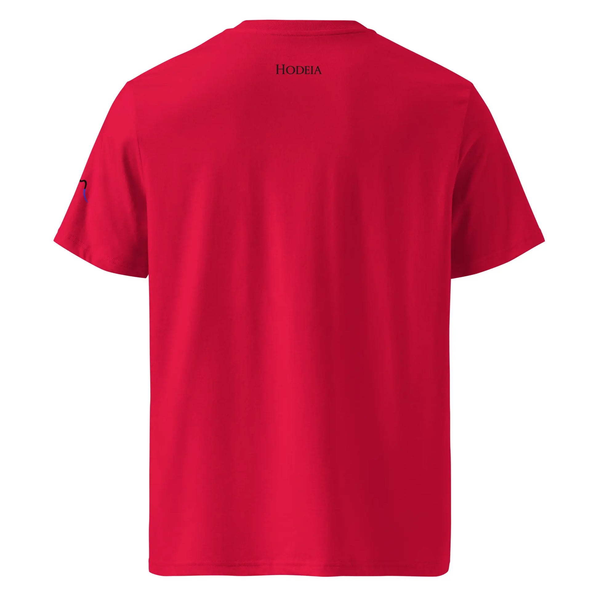 vue de dos du t-shirt premium en coton bio bidart centre coloris rouge